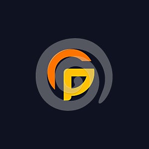 GP monogram logo circle shape.