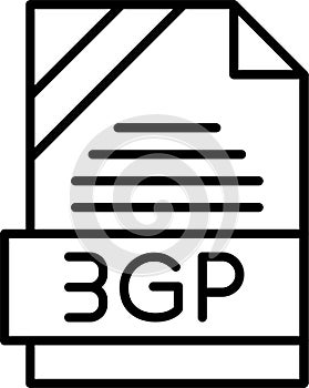 3GP Outline Vector Icon
