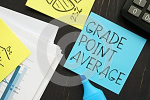 GPA grade point average as educational concept