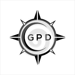 GPD abstract technology circle setting logo design on white background. GPD creative initials letter logo photo