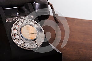 GPO 332 vintage telephone - close up of rotary dial