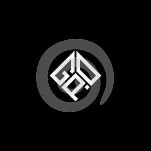 GPO letter logo design on black background. GPO creative initials letter logo concept. GPO letter design
