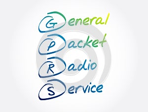 GPRS - General Packet Radio Service acronym, technology concept background