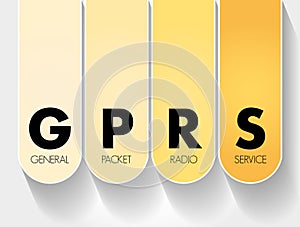 GPRS - General Packet Radio Service acronym, technology concept background