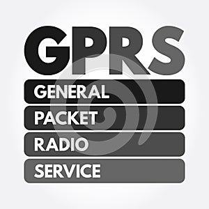 GPRS - General Packet Radio Service acronym, technology concept background