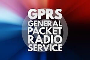 GPRS - General Packet Radio Service acronym, technology concept background