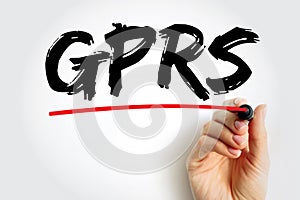 GPRS - General Packet Radio Service acronym, technology concept background