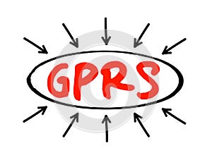 GPRS - General Packet Radio Service acronym text with marker, technology concept background