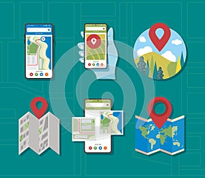 gps app service icons