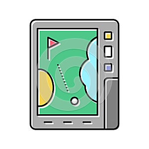 gps device golf game color icon vector illustration