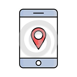 Gps device Line vector icon which can easily modify or edit