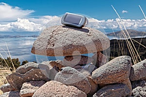 Gps device on rocks