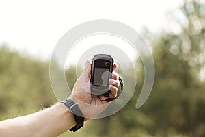 GPS devices with outdoor background