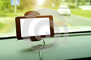 GPS-enabled navigation in road applications, Close-up of gps nav