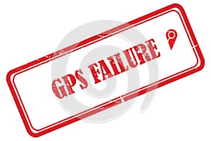 gps failure stamp on white