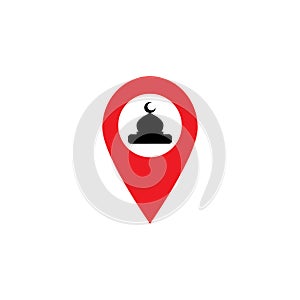 GPS icon check in of Mosque for prayer vector illustration
