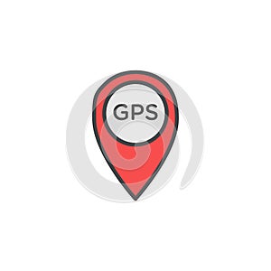 Gps icon in colored version