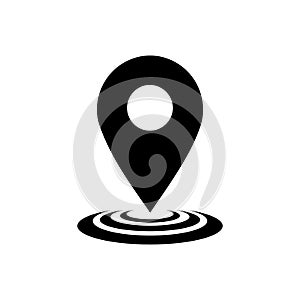 GPS icon vector logo design. Map pointer icon. Pin location symbol photo