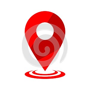 GPS icon vector logo design. Map pointer icon. Pin location symbol photo