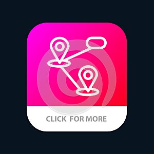 Gps, Location, Map Mobile App Button. Android and IOS Line Version