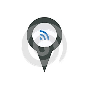 Gps location marker pin pointer signal tower icon