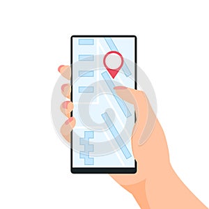 GPS map concept in flat style, vector