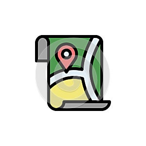 Gps, map icon. Simple color with outline vector elements of navigation icons for ui and ux, website or mobile application