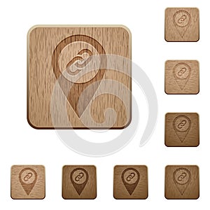 GPS map location attachment wooden buttons