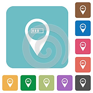 GPS map location processing rounded square flat icons