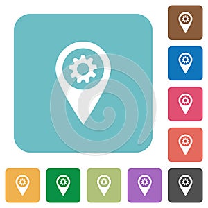 GPS map location settings rounded square flat icons