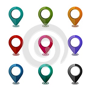GPS Map Pointer Set - Vector Illustrations - Isolated On White Background