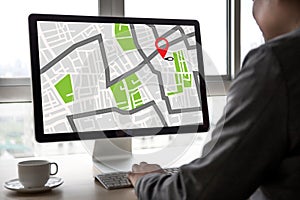 GPS Map to Route Destination network connection Location Street