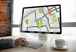 GPS Map to Route Destination network connection Location Street