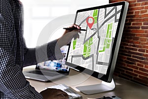 GPS Map to Route Destination network connection Location Street