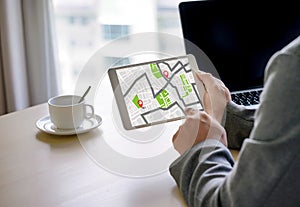 GPS Map to Route Destination network connection Location Street