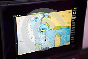 GPS marine maps screen navigation system on yachts