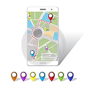 GPS Mobile Navigations on Smartphone screen.