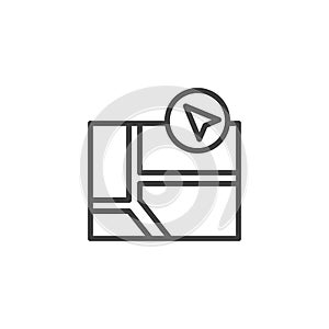 Gps navigation map cursor line icon