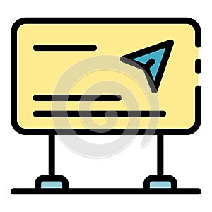 Gps navigation map icon color outline vector