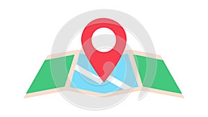 GPS Navigation Map with Location Pointer Icon, vector design Generative AI