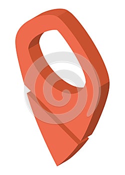 Gps navigation map pointer icon isometric. Automotive navigation system symbol, automobile controls element. Vector