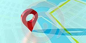 GPS navigation pointer, travel, route and place marker. Location pin icon on a map