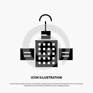 Gps, Navigation, Satellite solid Glyph Icon vector