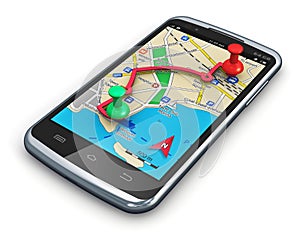 GPS navigation in smartphone