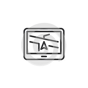 Gps navigation system line icon