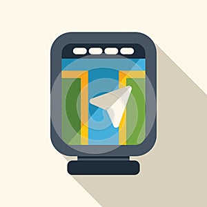Gps navigation system showing location on screen with map and cursor icon