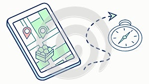 GPS Navigation and Time Tracking Concept Vector Illustration, vector design Generative AI