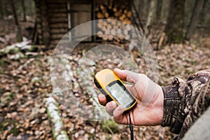 GPS navigator in the forest