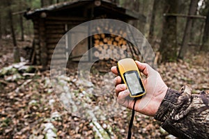 GPS navigator in the forest