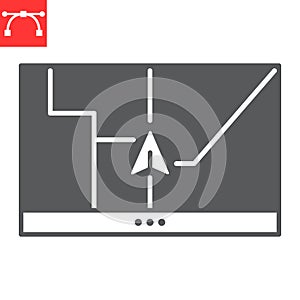 Gps navigator glyph icon
